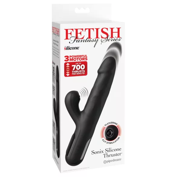 Fetish - 3motorový tlačný vibrátor (černý)
