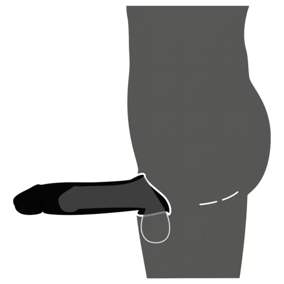 Rebel - vibrační návlek na penis s dálkovým ovládáním - černý - akumulátor