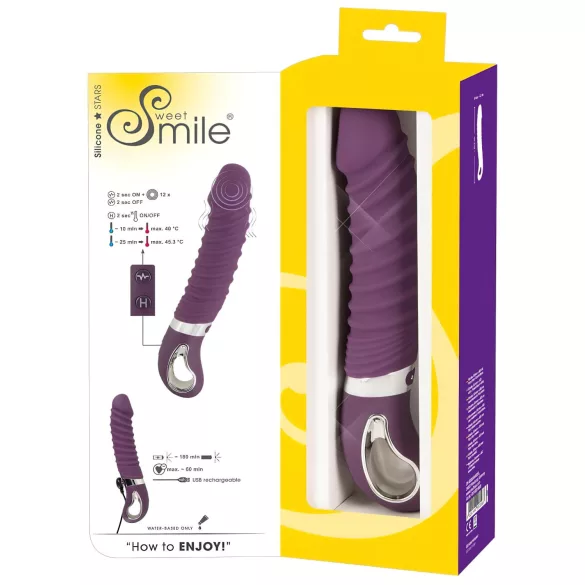 SMILE - vibrátor s ohřevem a akumulátorem - fialový