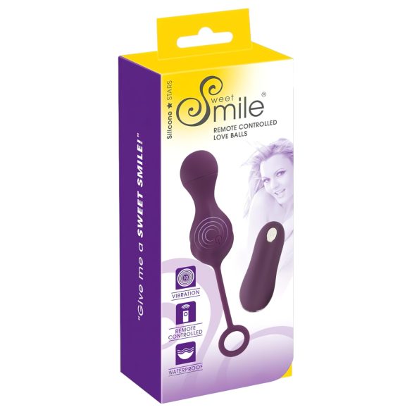 SMILE RC Milostné Kuličky - akumulátorové, rádiové vibrační vajíčko (fialové)