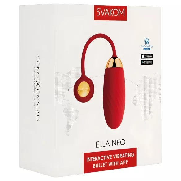 Svakom Ella Neo - nositelné vibrační vajíčko ovládané aplikací (červené)