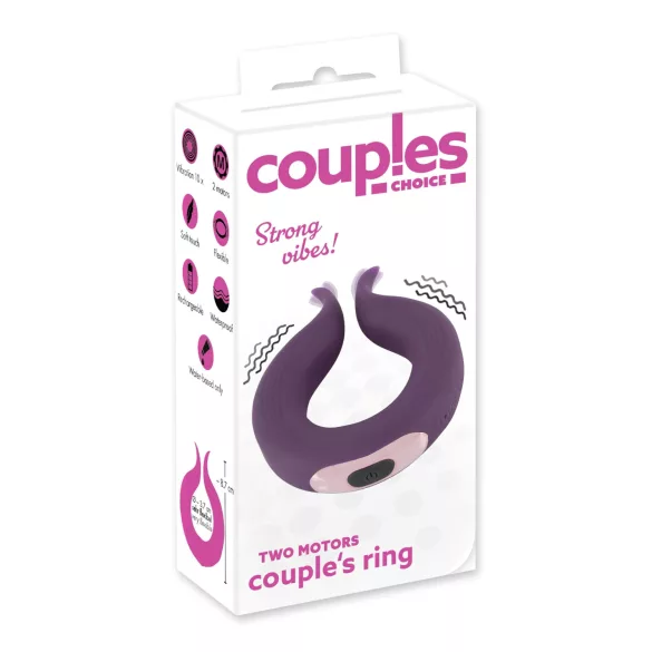 Couples Choice - vibrační erekční kroužek na penis - 2 motory - dobíjecí