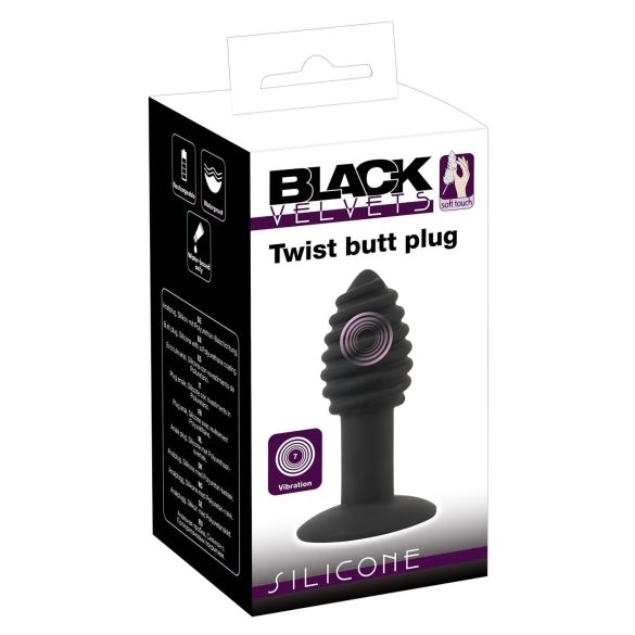 Black Velvet Twist - akumulátorový silikonový anální vibrátor (černý)