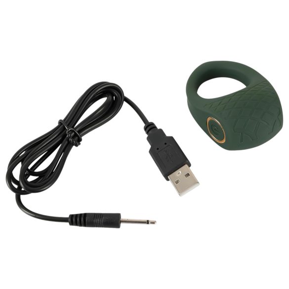 Emerald Love - vibrační erekční kroužek - vodotěsný, dobíjecí - zelený