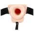 You2Toys Strap-on - dutý, připínací vibrátor (přírodní)