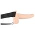 You2Toys Strap-on - dutý, připínací vibrátor (přírodní)
