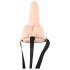 You2Toys Strap-on - dutý, připínací vibrátor (přírodní)