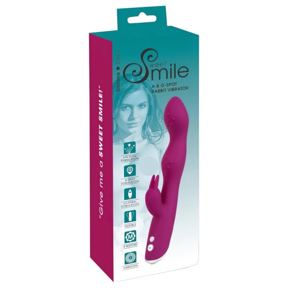 SMILE - flexibilní vibrátor na bod A a G s pohyblivým ramenem (fialový)