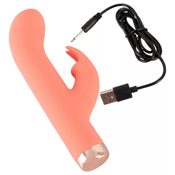 You2Toys - mini vibrátor s králíčkem - dobíjecí - broskvová barva