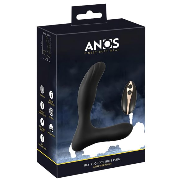ANOS RC - nabíjecí, rádiově ovládaný prostatický vibrátor (černý)