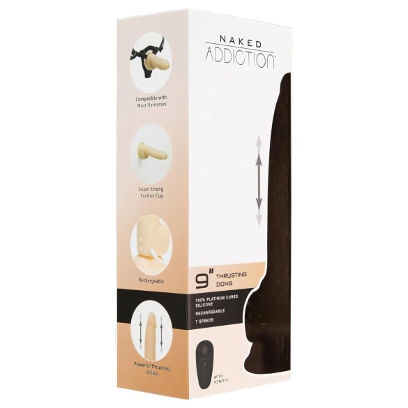 Naked Addiction Thrusting 9 - tlačný vibrátor - přírodní (23cm)