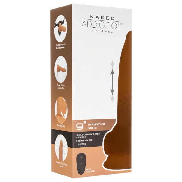 Naked Addiction Thrusting 9 - temný přirážející vibrátor (23 cm)