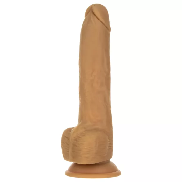 Naked Addiction - přirážecí vibrátor - tmavý - 23 cm