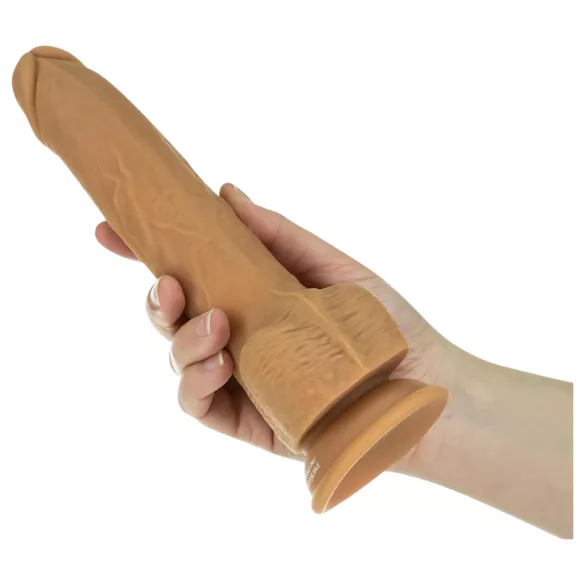 Naked Addiction - přirážecí vibrátor - tmavý - 23 cm