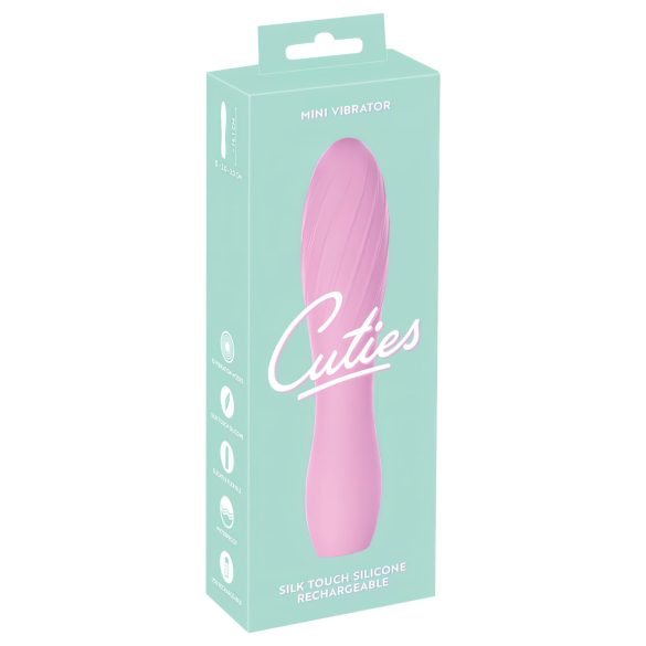 Cuties Mini 3 - nabíjecí, vodotěsný, růžový vibrátor s rýhami