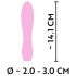 Cuties Mini 3 - nabíjecí, vodotěsný, růžový vibrátor s rýhami