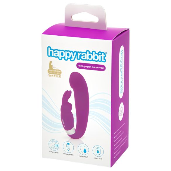 Happyrabbit Mini G - nabíjecí vibrátor s ramenem na klitoris a G-bod (fialový)