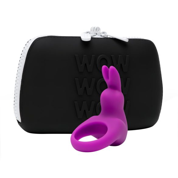 Happyrabbit Cock Kit - vibrační kroužek na penis se schránkou (fialový)