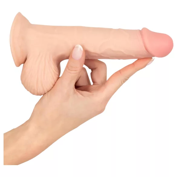 Nature Skin - realistické dildo s kůží - 19 cm - tělová barva