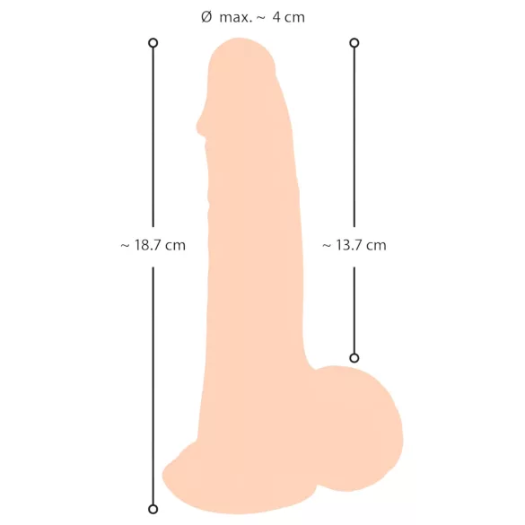 Nature Skin - realistické dildo s kůží - 19 cm - tělová barva
