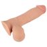 Přirozený pocit - dildo s texturou kůže - 20cm (naturální)