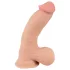 Nature Skin - realistické dildo s kůží - 20 cm - tělová barva