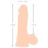 Přirozený pocit - dildo s texturou kůže - 20cm (naturální)