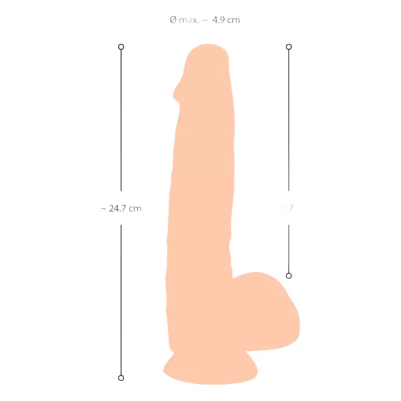 Nature Skin - realistické dildo s kůží - 25 cm - tělová