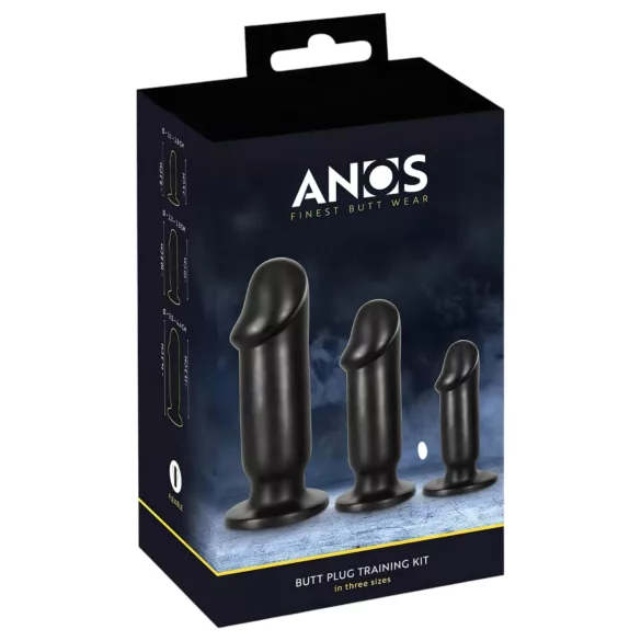 Anos - anální kolíky sada - 3 kusy - černá