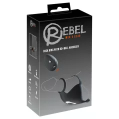   Rebel - vibrační erekční kroužek a stimulátor varlat - dobíjecí - černý