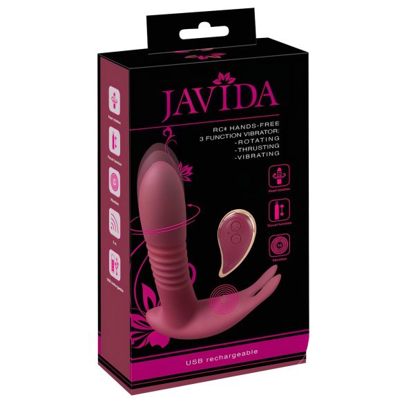 Javida RC - rádiový, 3funkční vibrátor na klitoris (červený)