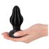 ANOS - měkký anální kolík s drážkami - 5 cm (černý)