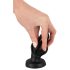 ANOS - měkký anální kolík s drážkami - 5 cm (černý)
