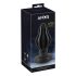 ANOS - měkký anální plug s drážkami - 7 cm (černý)
