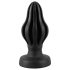 ANOS - měkký anální plug s drážkami - 7 cm (černý)