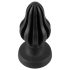 ANOS - měkký anální plug s drážkami - 7 cm (černý)
