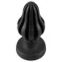 ANOS - vroubkovaný měkký anální kolík - 7 cm (černý)