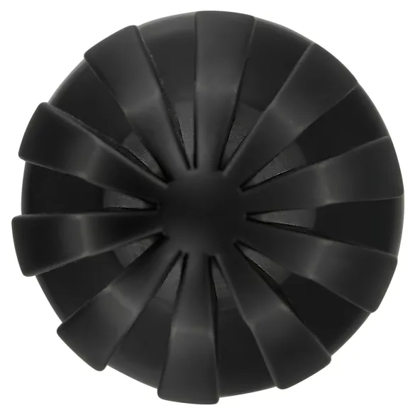 ANOS - vroubkovaný měkký anální kolík - 7 cm (černý)