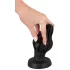 ANOS - vroubkovaný měkký anální kolík - 7 cm (černý)