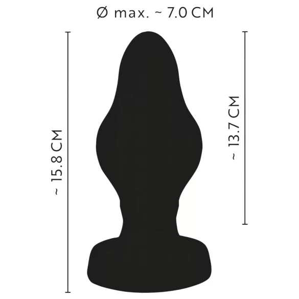 ANOS - vroubkovaný měkký anální kolík - 7 cm (černý)