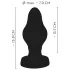 ANOS - vroubkovaný měkký anální kolík - 7 cm (černý)