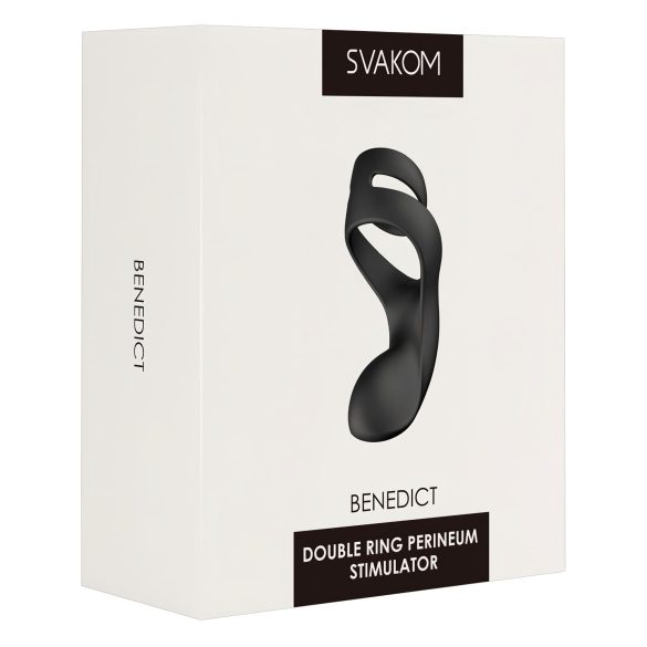 Svakom Benedict - stimulační vibrační kroužek na penis a hráz (černý)