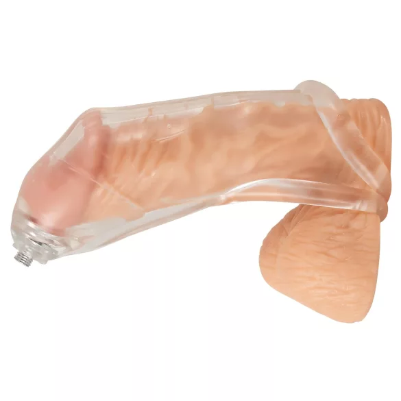 You2Toys Piss Play Sleeve - návlek na penis s vývodovou trubičkou (průhledný)