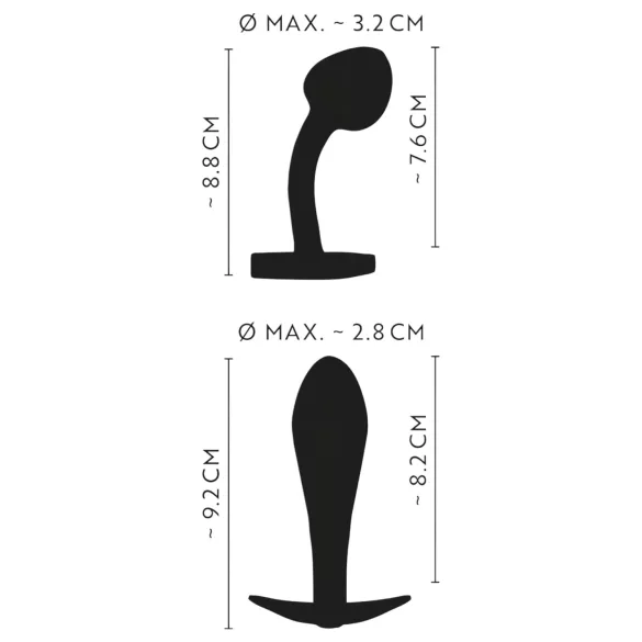 ANOS - kovový anální plug set - duhový - 2 ks