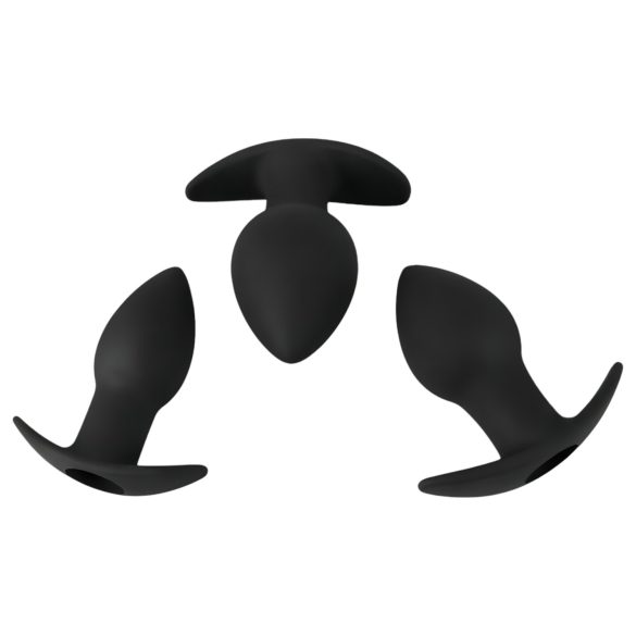 Black Velvets - anální vibrační sada - akumulátorová - 3 ks - černá