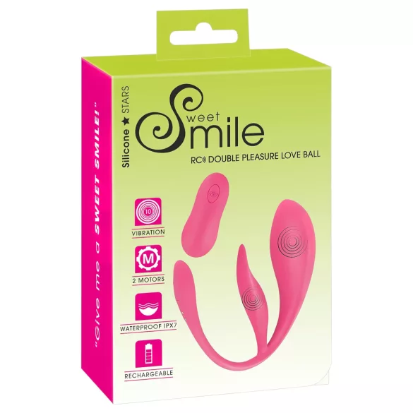 SMILE - nositelné akumulátorové, rádiové vibrační vajíčko (růžové)
