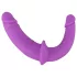 SMILE - nasazovací dvojité dildo s kalhotkami - silikon fialovo-černé