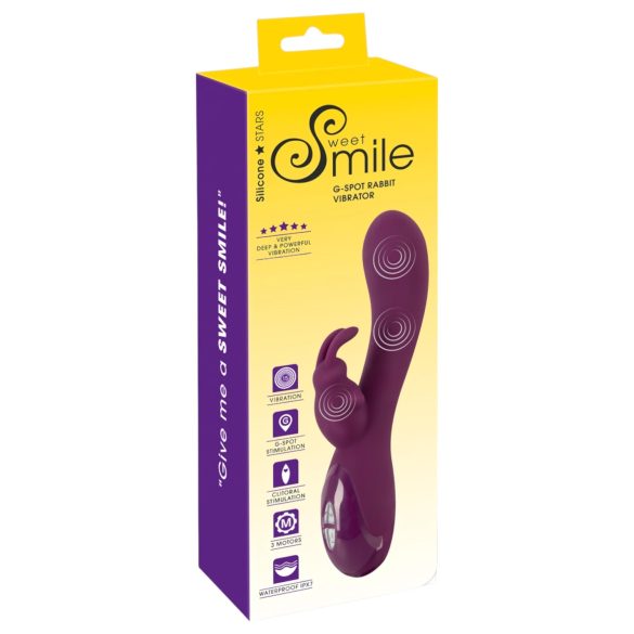 SMILE - akumulátorový vibrátor s 3 motory a stimulátorem klitorisu (fialový)