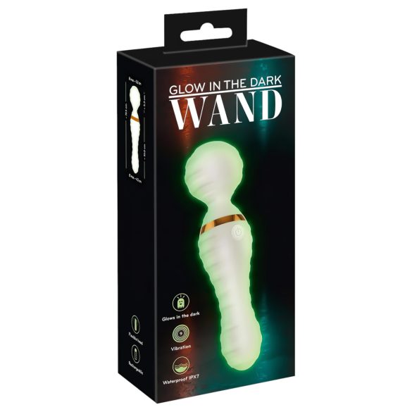 You2Toys Svítící ve tmě - masážní vibrátor (bílý)