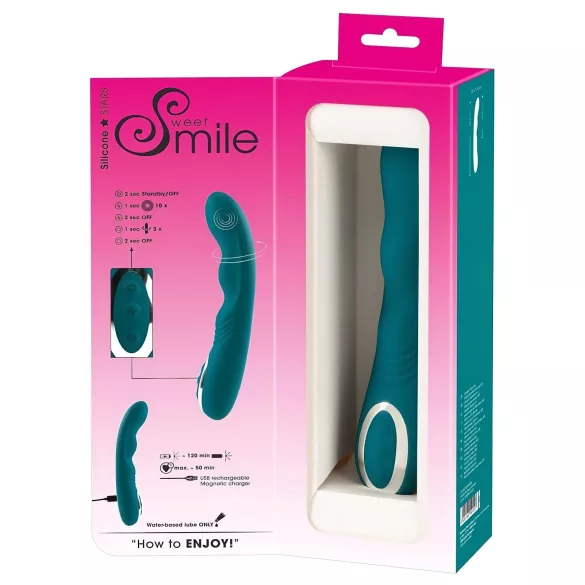 SMILE - vibrátor na G-bod - dobíjecí, voděodolný, rotační - zelený
